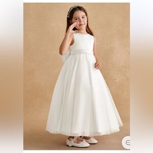 Azazie Cookie Ivory Flower Girl Dress